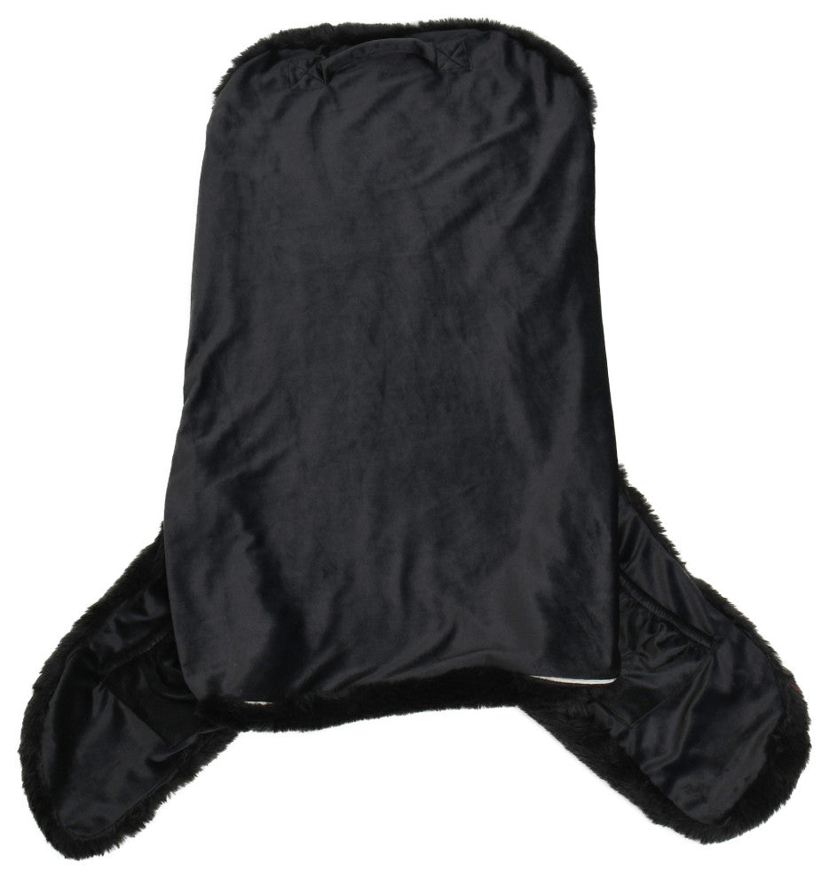 Faux Fur Bedrest Shell, Black, 28"x30" X17"