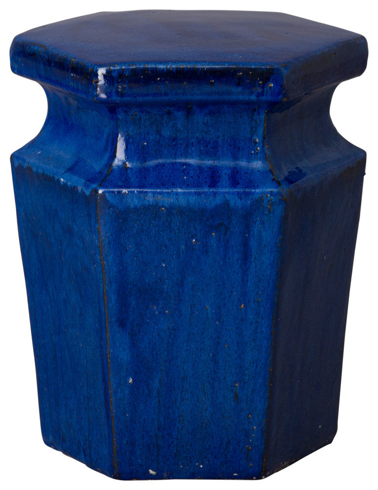 Hex Stool Blue 15x18