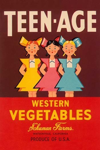 Teen - Age Western Vegetables- Gallery Wrapped Canvas Art 28" x 42"