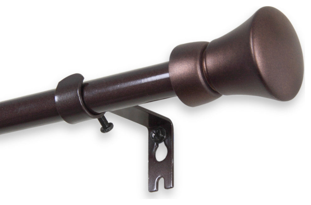 Reagan 5/8" Curtain Rod Cocoa, 18-28"