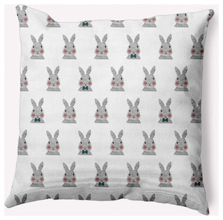 Bunny Fluffle Easter Decorative Throw Pillow, Ocean Abyss Green, 16x16"