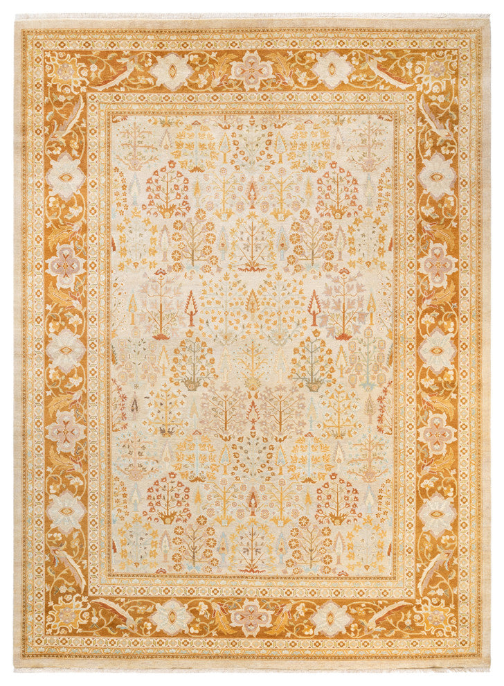 Eclectic, One-of-a-Kind Hand-Knotted Area Rug Ivory, 9' 0" x 12' 3"