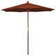 7.5' Square Push Lift Wood Umbrella, Terracotta Olefin