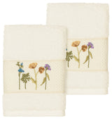 Serenity 2-Piece Embellished Washcloth Set, Cream