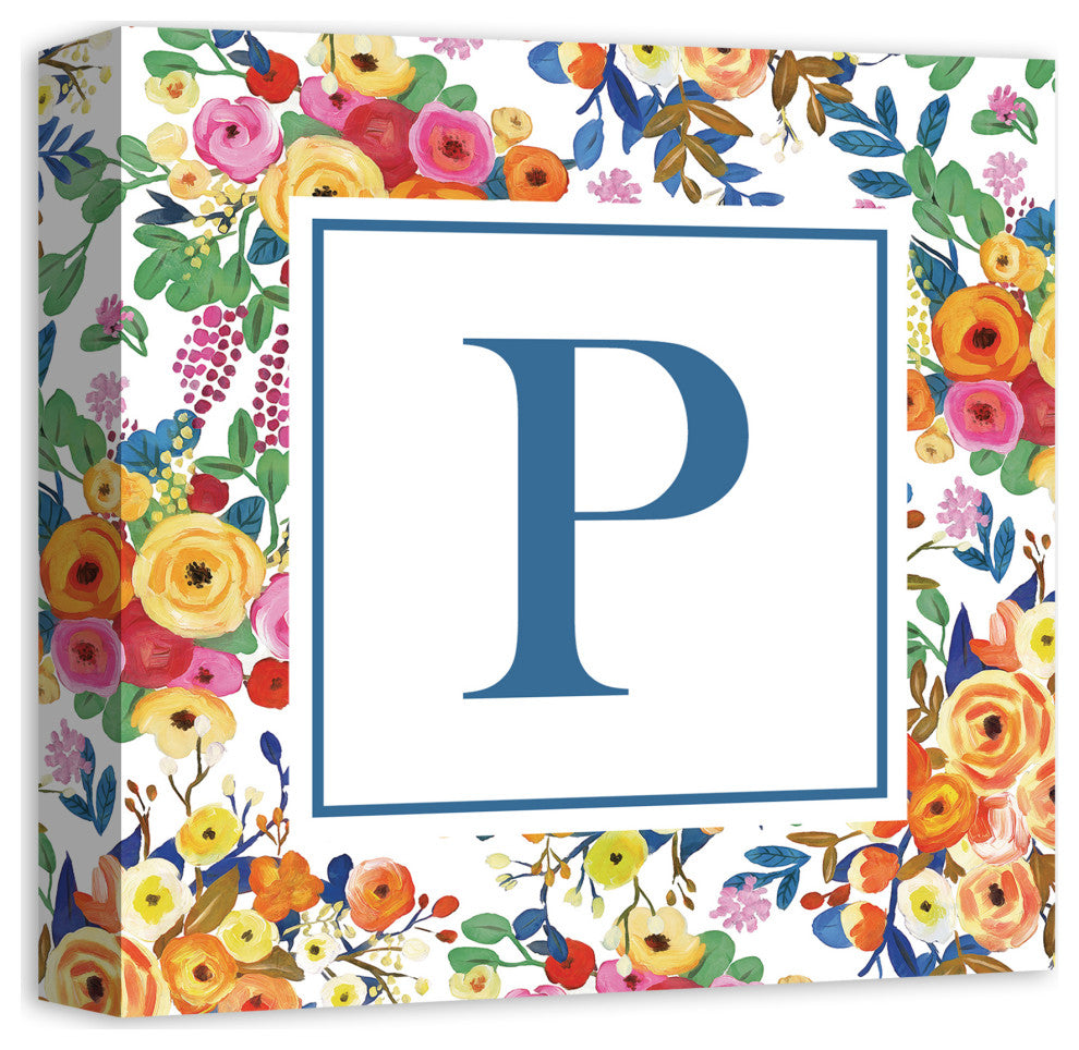 Wildflower Monogram - P 12x12 Canvas Wall Art