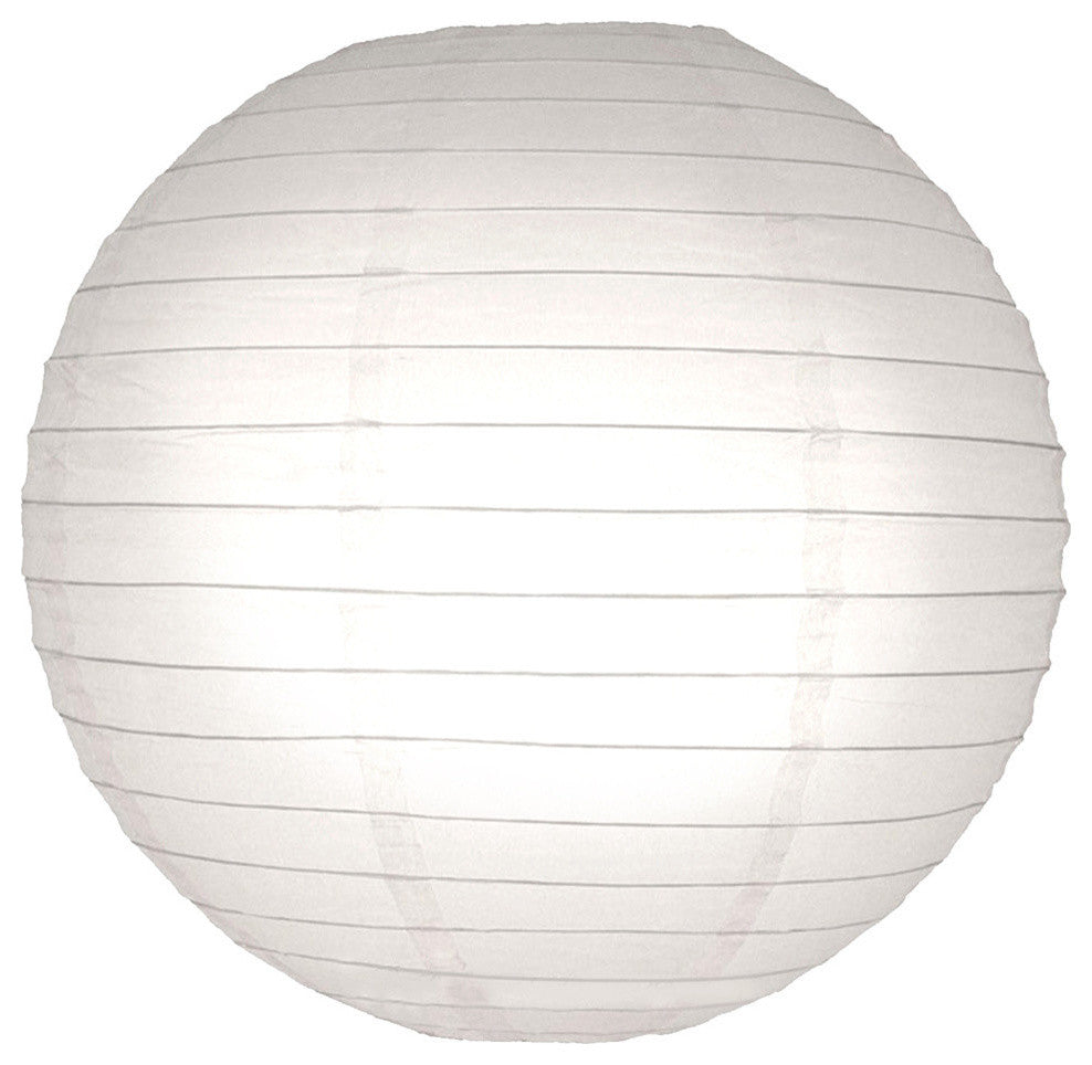 Round Paper Lanterns, Set of 5, White