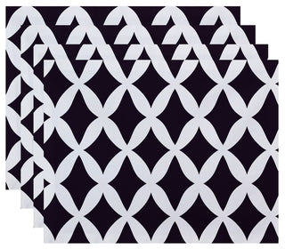 Lattice Kravitz Geometric Print Placement, Mulberry, Set of 4