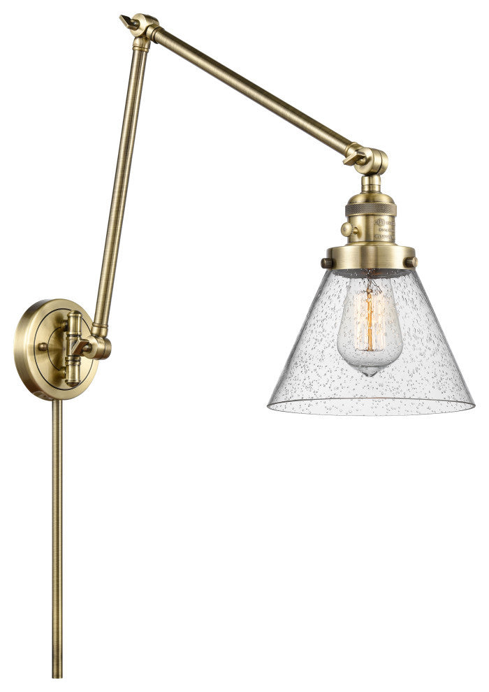 Cone Swing Arm With Switch, Antique Brass, Seedy, Seedy