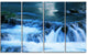 Beautiful Small Blue Waterfalls, Landscape Wall Art on Canvas, 48"x28", 4 Panels