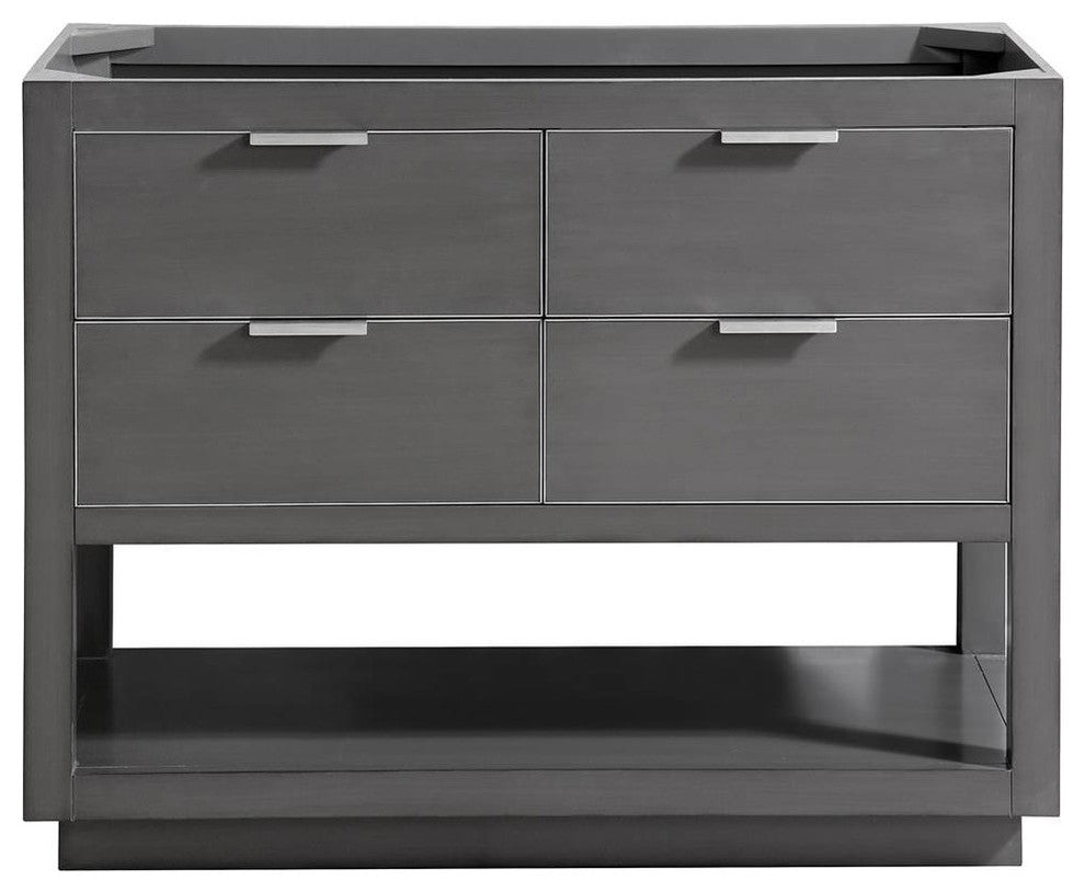 Avanity Allie 42" Vanity Only, Twilight Gray With Brushed Silver Hardware