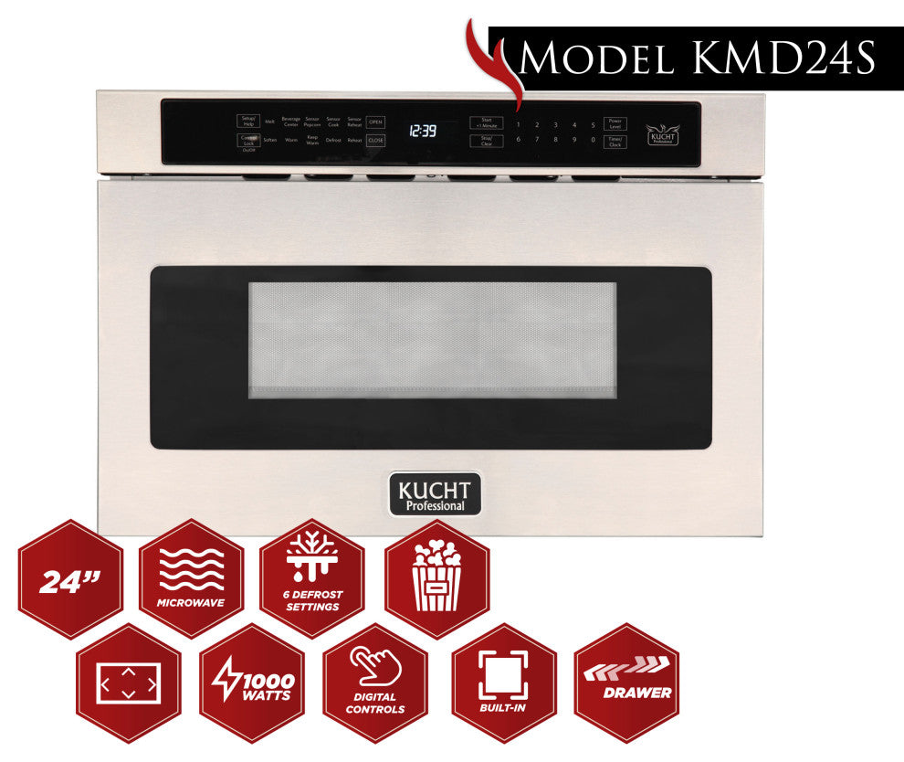 Kucht 24" 1.2 Cu. Ft. Built-in Microwave Drawer