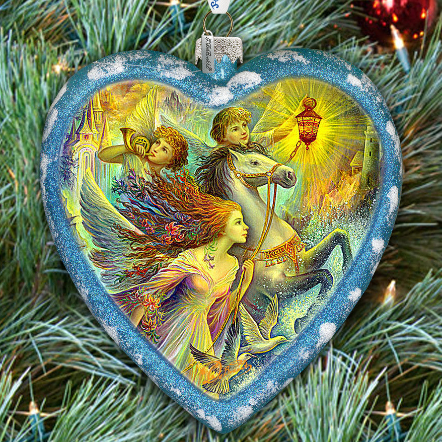 Hand Painted Scenic Glass Ornament Limited Edition Christmas Night