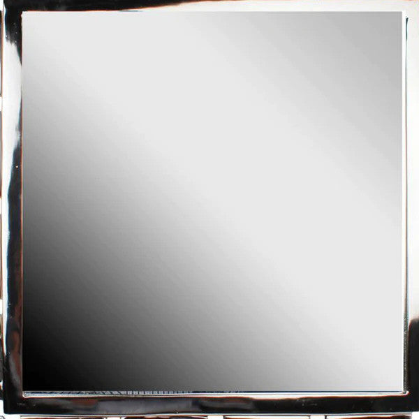 Benzara BM206715 Modern Style Metal Openwork Square Framed Mirror, Silver