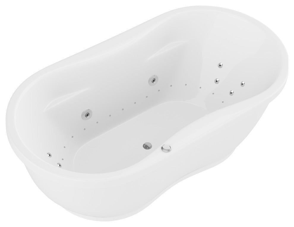 Lori 6'' Whirlpool and Air Freestanding Bath Tub, White