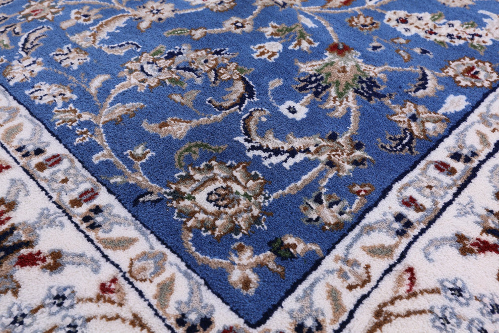 4' 1" X 6' 0" Wool and Silk Persian Nain Handmade Rug Q11627
