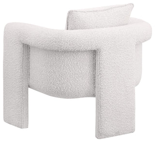 Stylus Boucle Fabric Upholstered Accent Chair, Cream