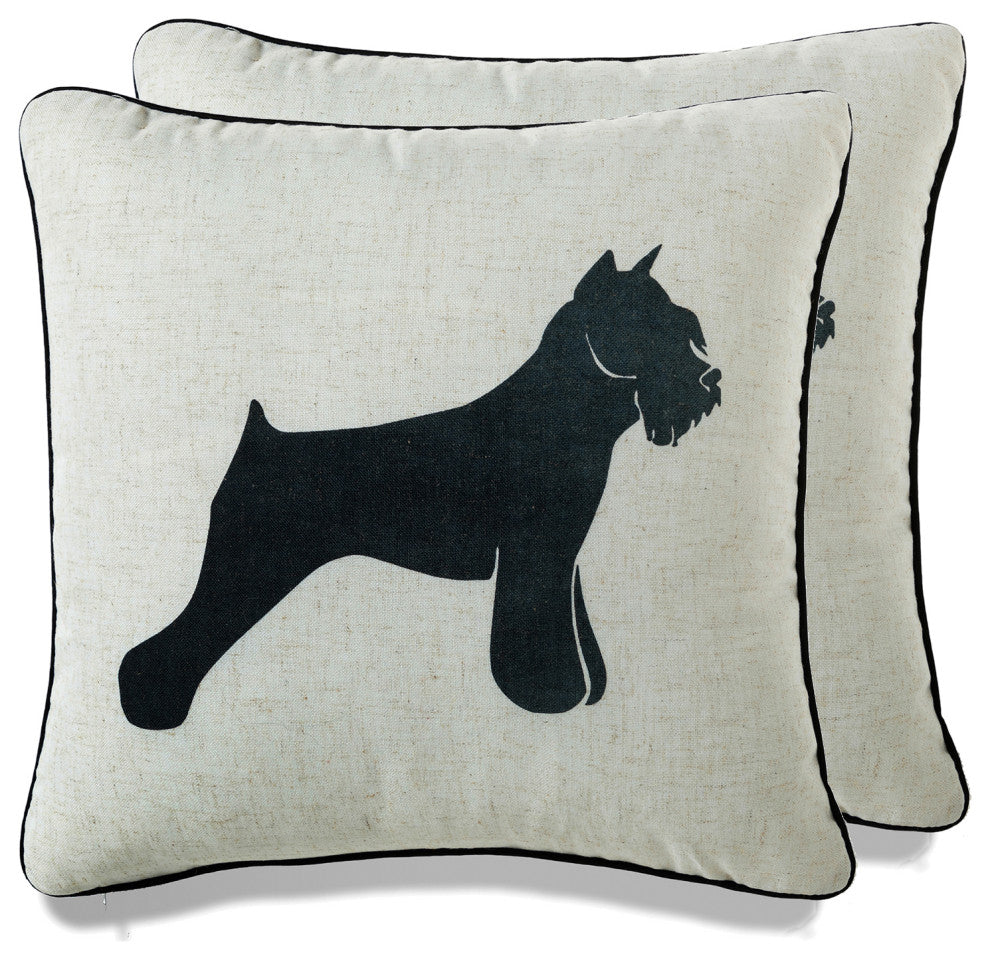 Home and Dog Throw Pillow, Set of 2, Airedale Terrier