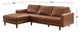 Hammond Mid-Century Camel Leather Sectional