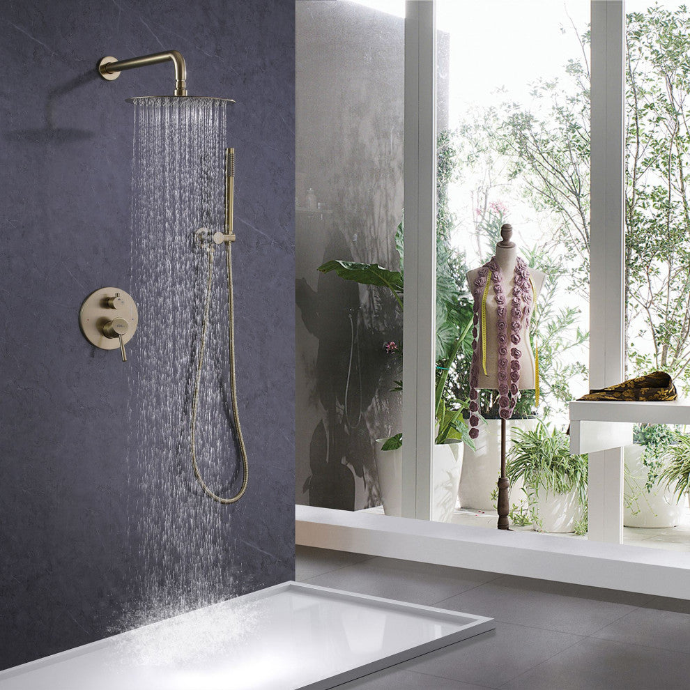 Round Two-function Concealed Bathroom Shower Set, With Embedded Box