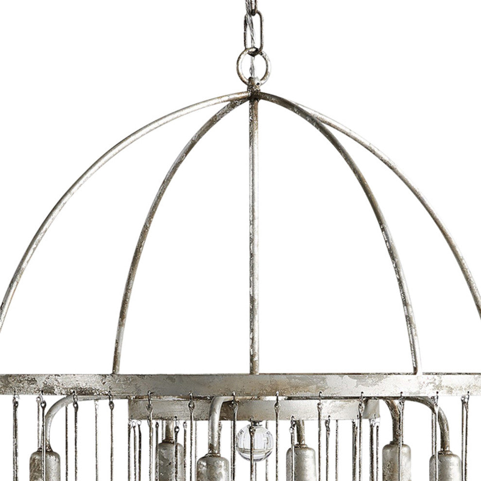 6-Light Vintage Luxe Glass Crystal Chandelier