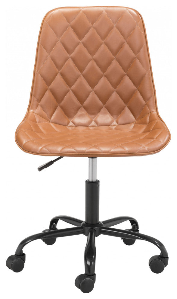 Camel Stylized Faux Leather Office Chair