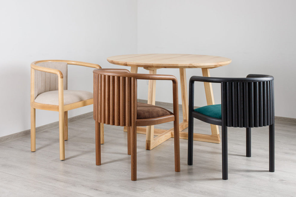 Alton Dining Chair, Ash Wood, Beige Material
