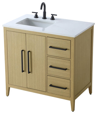 Home Living 36" Single Bathroom Vanity, Honey Brown
