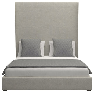 Nativa Interiors Moyra Plain Bed, Gray, Ca King, Headboard: High
