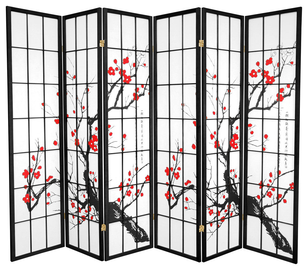 6' Tall Flower Blossom Divider, Black, 6 Panels