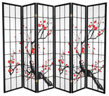 6' Tall Flower Blossom Divider, Black, 6 Panels