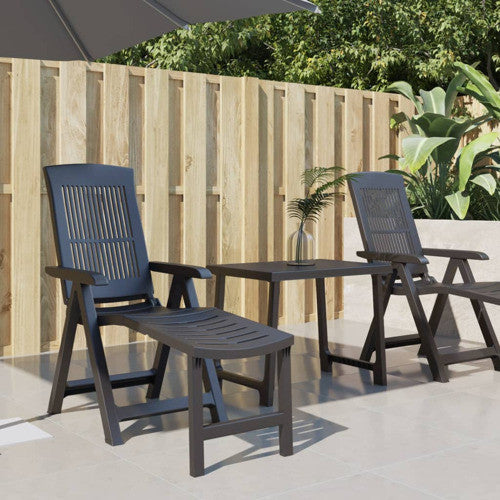 vidaXL Sun Lounger Patio Furniture Outdoor Lounge Chair Anthracite Plastic