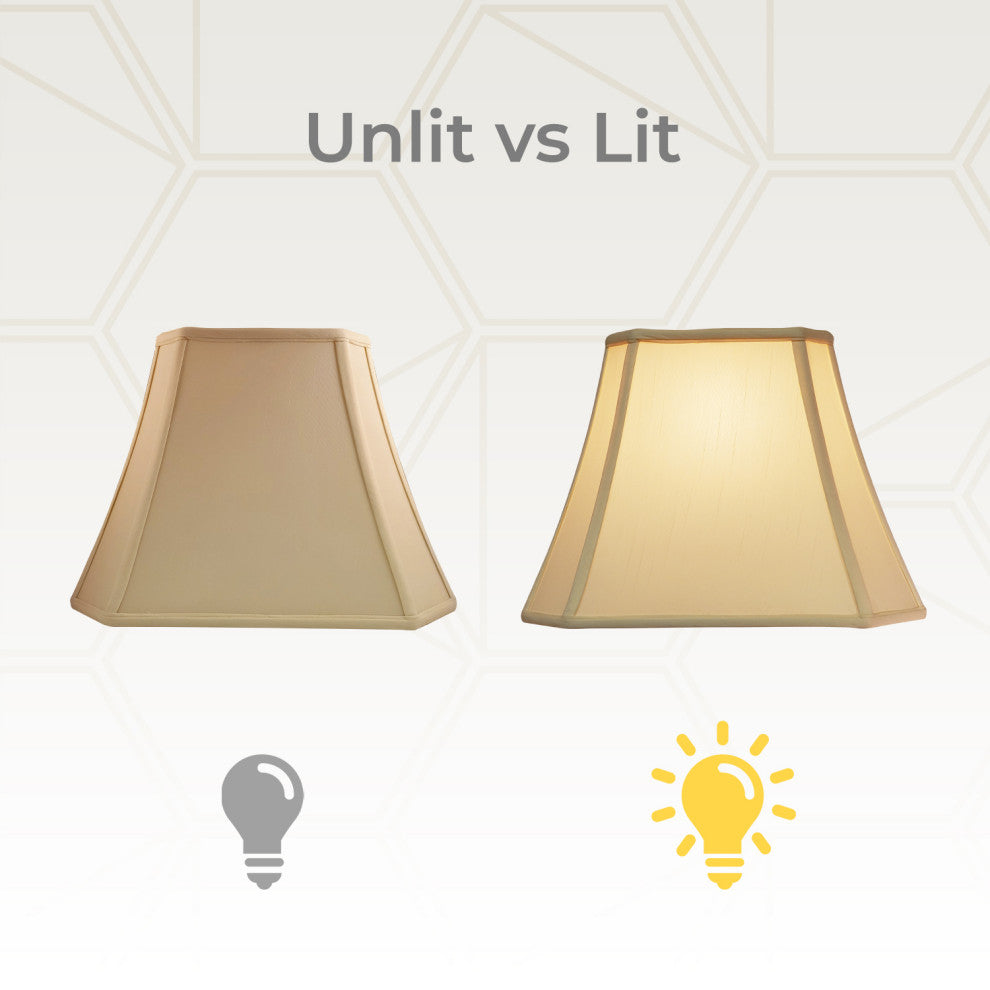 Royal Designs Rectangle Cut Corner Lamp Shade, Eggshell, (6x8)x(9x14)x10, Set of