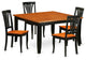 Valerie Dining Table Set, Black and Cherry, 5 Pieces, Wood
