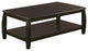 Coaster Dixon Wood Rectangular Coffee Table with Bottom Shelf in Cappuccino