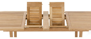 13-Piece Outdoor Teak Dining Set, 117" Rectangle Table, 12 Nain Stacking Chairs