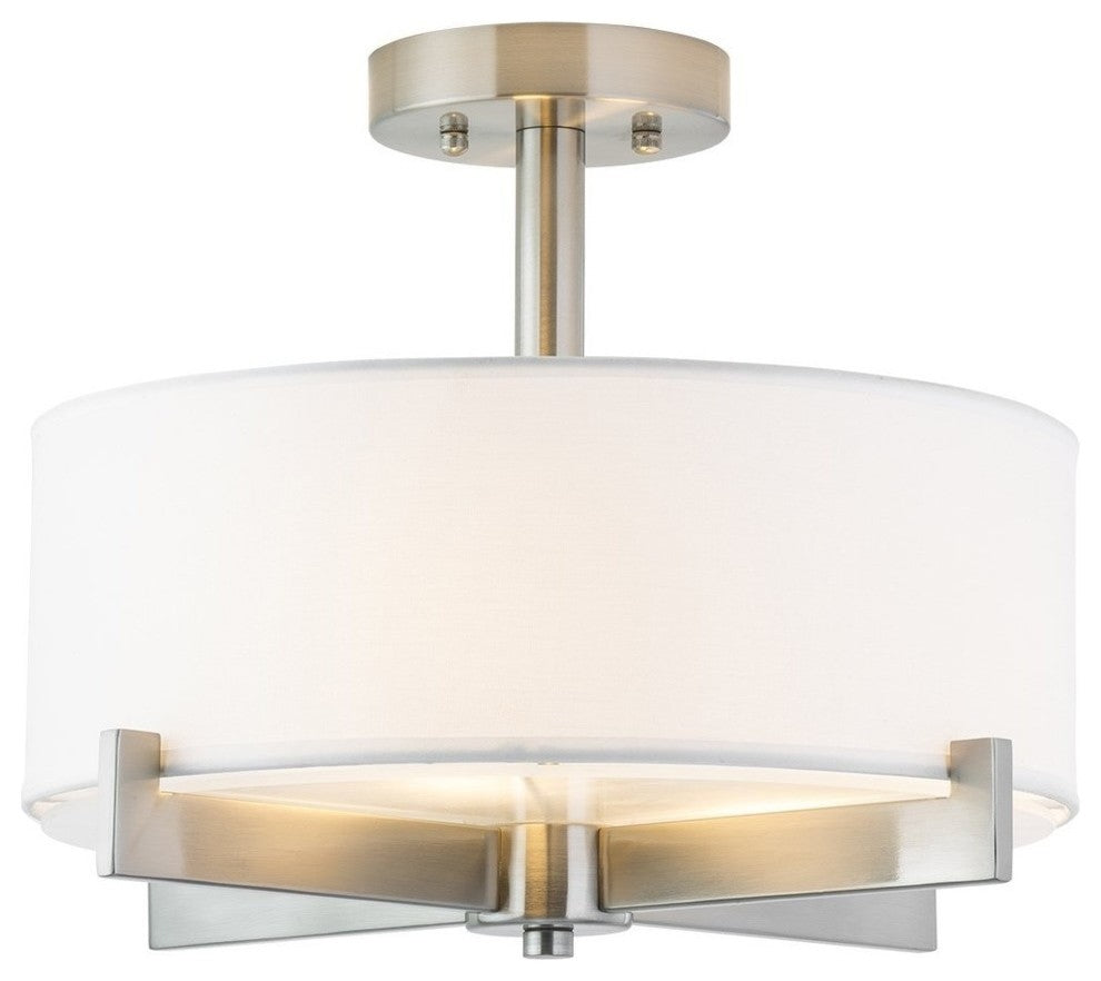 Allegro Semi Flushmount Ceiling Lamp, Brushed Nickel