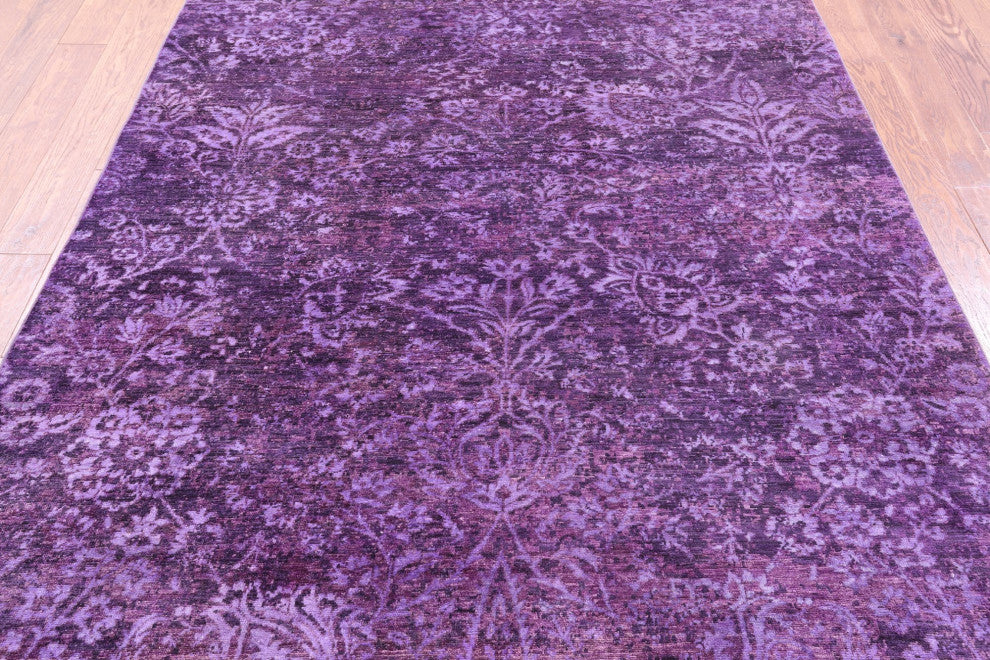 5' 10" X 8' 8" Handmade Wool & Silk Modern Rug - Q12736