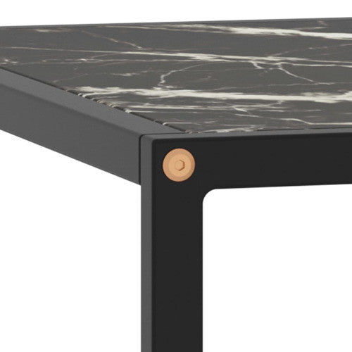 vidaXL Coffee Table End Table Accent Sofa Table for Bedroom Black Marble Glass