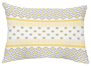 Scrambled Prints 14"x20" Abstract Decorative Outdoor Pillow, Yellow