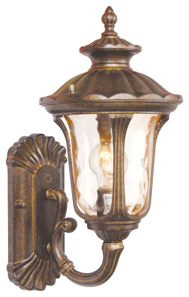 Livex 7650-50 1-Light Outdoor Wall Lantern, Moroccan Gold