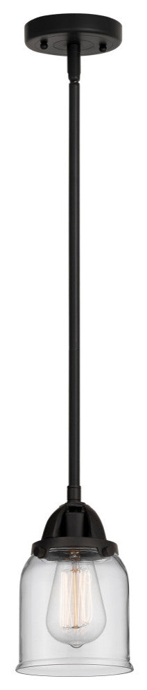Small Bell Mini Pendant, Matte Black, Clear, Clear