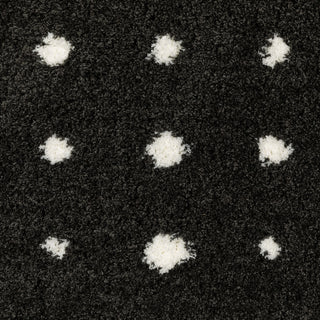 Greer Transitional Geo Dots Black/ Ivory Area Rug, 6'7" x 9'6"