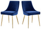 Viscount Performance Velvet Dining Chairs Set of 2 Gold Navy