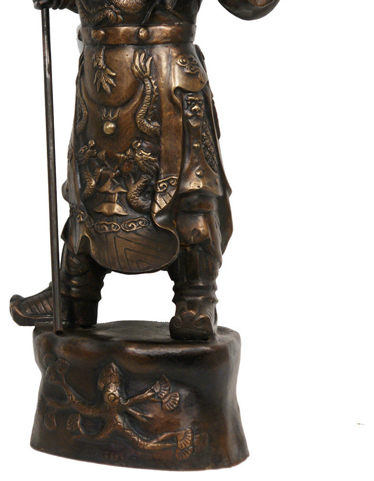 Consigned Chinese Antique Bronze God of Warrior Guan Gong Statuary