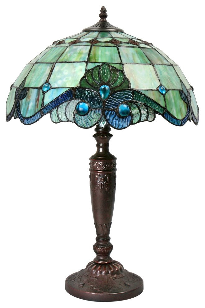 Serena d'italia Tiffany 2-Light Pearl Vintage 25" Table Lamp