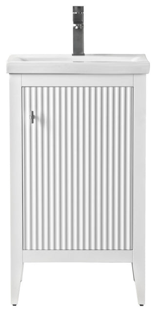 Vanity Art Freestanding Vanity, White, 20", Single Sink, Brushed Nickel