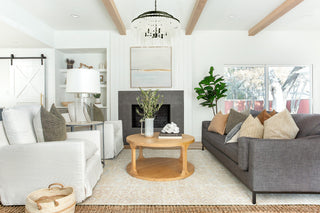 Poppy 6-Light Matte Black Chandelier, Frosted Glass Beads