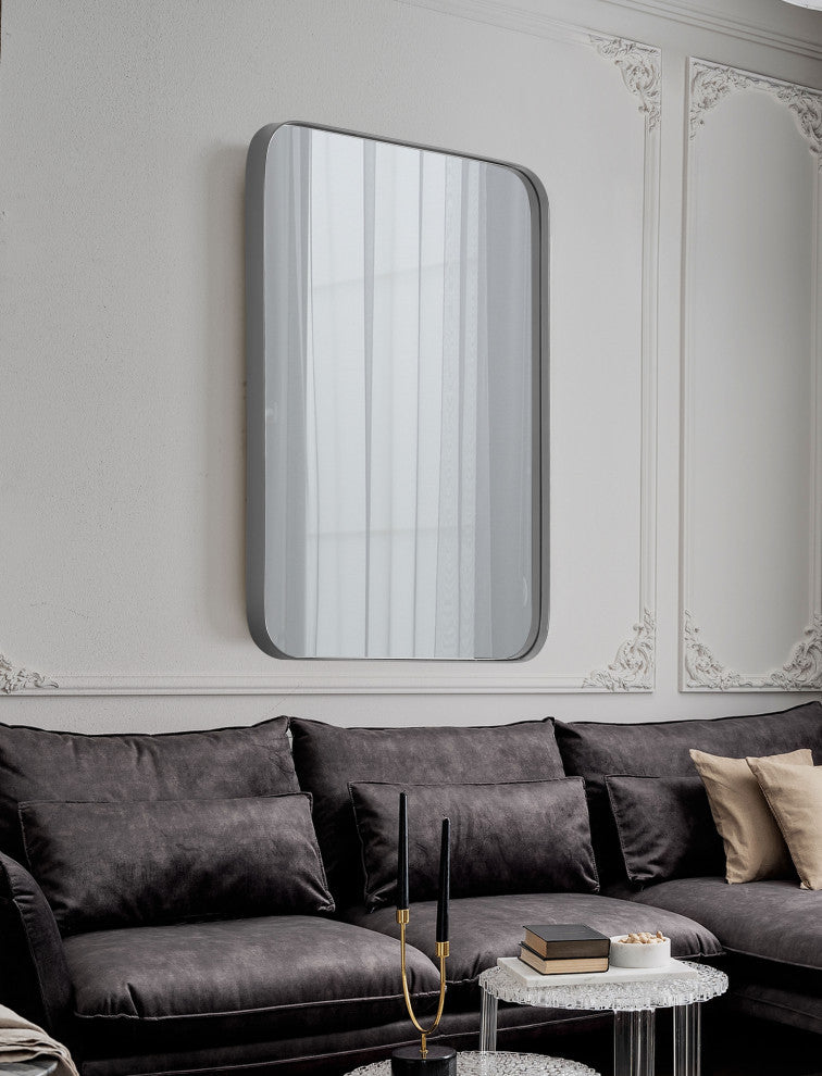 Decorative Mirror, Grey, 24x36