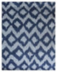 Hand Knotted Wool Area Rug Geometric Light Blue Blue