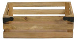 Natural Wood Crate With Metal Corner Design